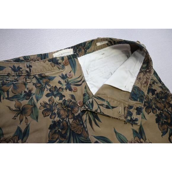 Denim Supply Ralph Lauren Hawaiian Chino Shorts Button Fly Floral Mens Size 36 - Picture 2 of 6